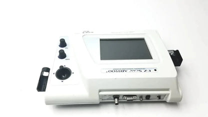 White plastic sonomed ab-5500+ ez scan ophthalmic ultrasound device with black control knobs and ports visible