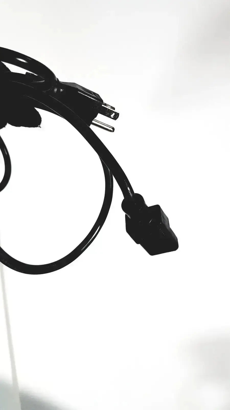 Black power cord with two prong plug and rectangular inline switch for sonosite l38 10-5 mhz linear transducer with rolling stand