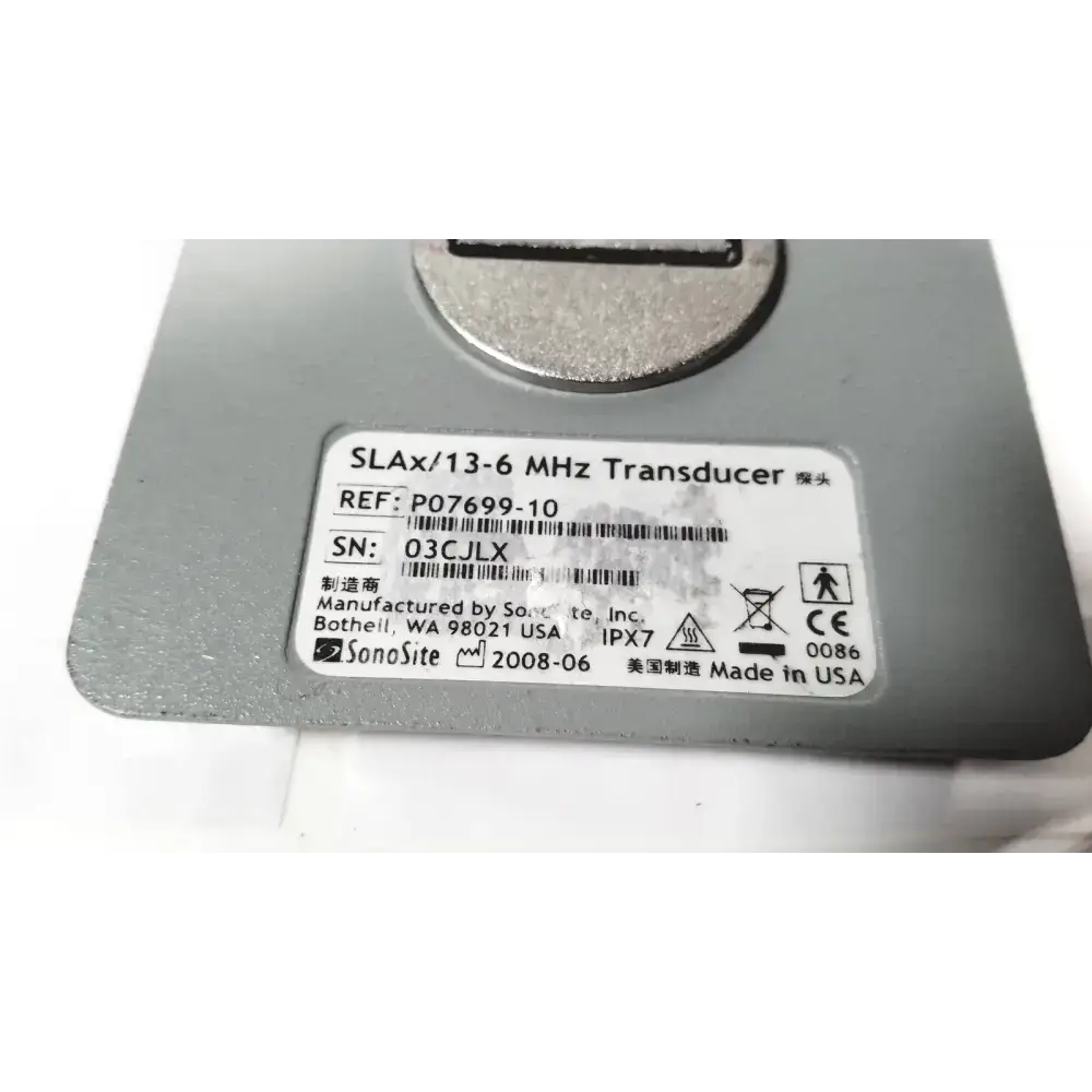 Sonosite SLAx/13-6 MHz Ultrasound Transducer Ref. P07699-10