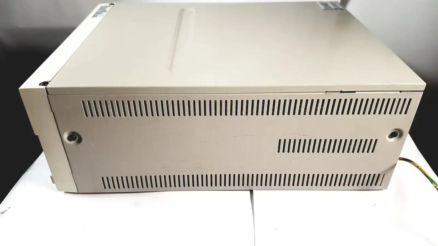 Beige metal server chassis with ventilation slits and screws of sony svo-9500md medical svhs vhs videocassette recorder