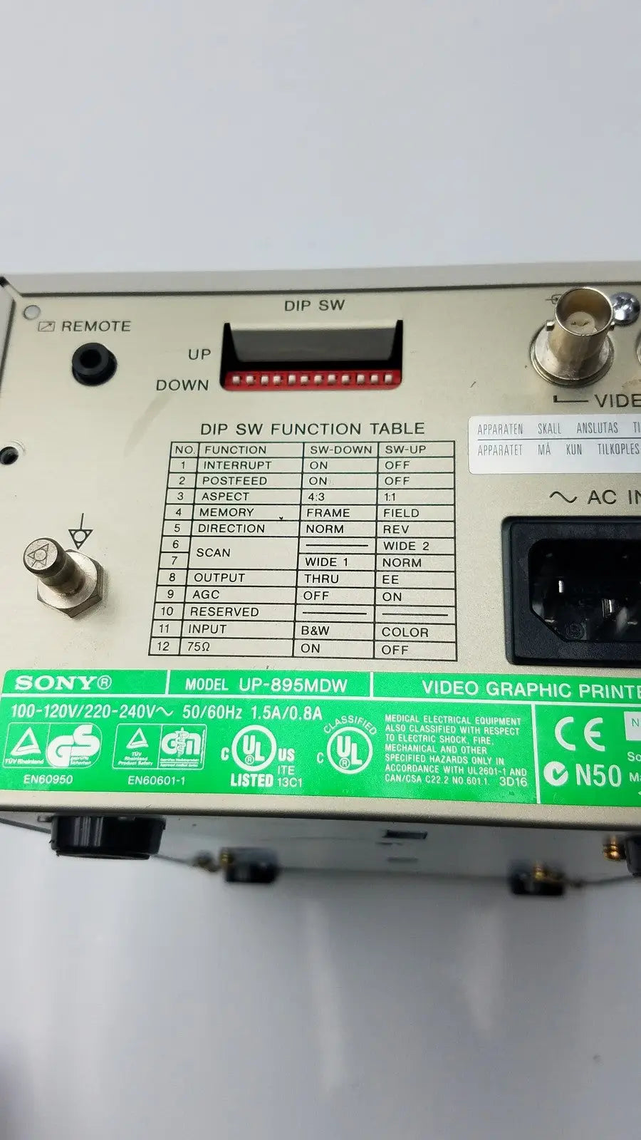 Sony Video Graphic Printer UP-895MDW - Medical