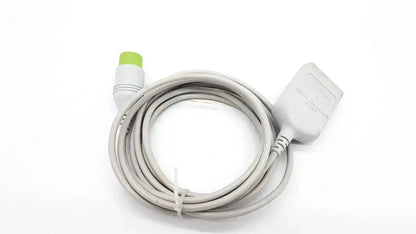 Spacelabs medical 700-0008-06 gray medical cable with lime green connector and white plug for hospital surplus use