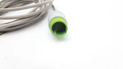 Gray medical cable with green and white connector for spacelabs medical hospital surplus 700-0008-06 model