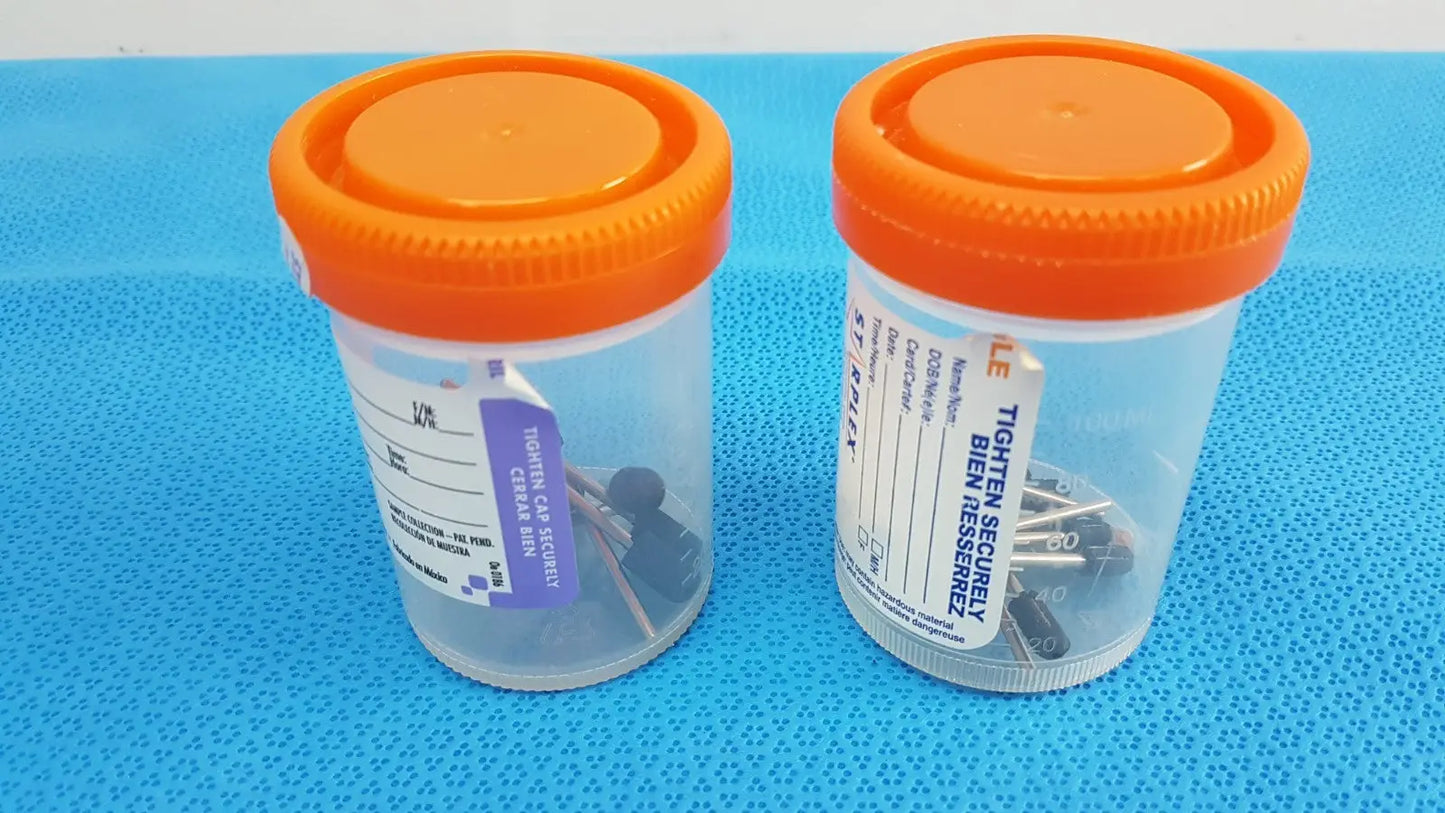 Specimen Containers 90 mL Sterile with Tamper-Evident Label & Orange Cap