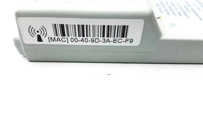 Gray rectangular wireless battery module with white label showing barcode and mac address for Spectrum IEEE 802.11b