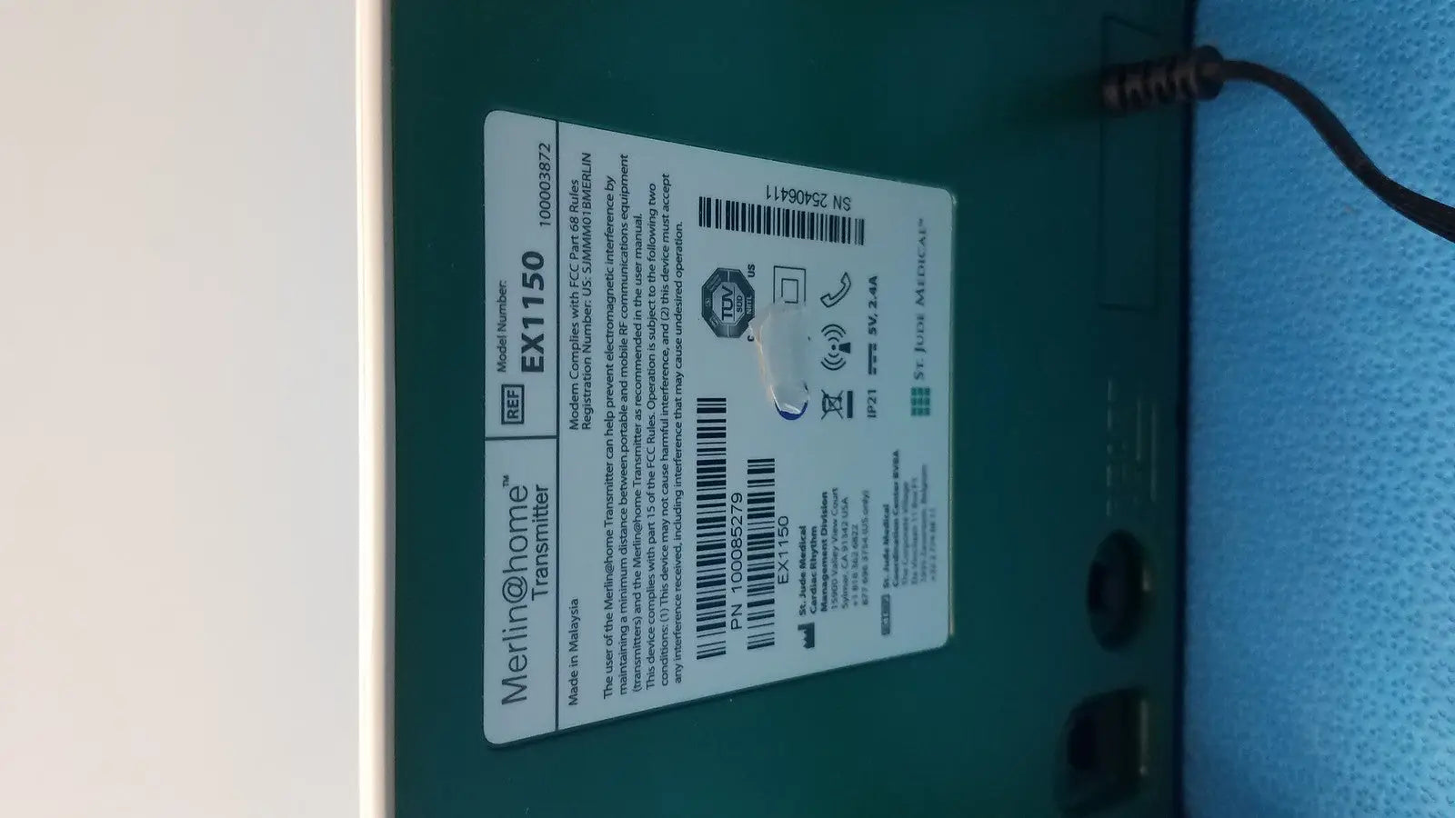 St. Jude EX1150 WiFi Transmitter Unit – For Parts / No Patient