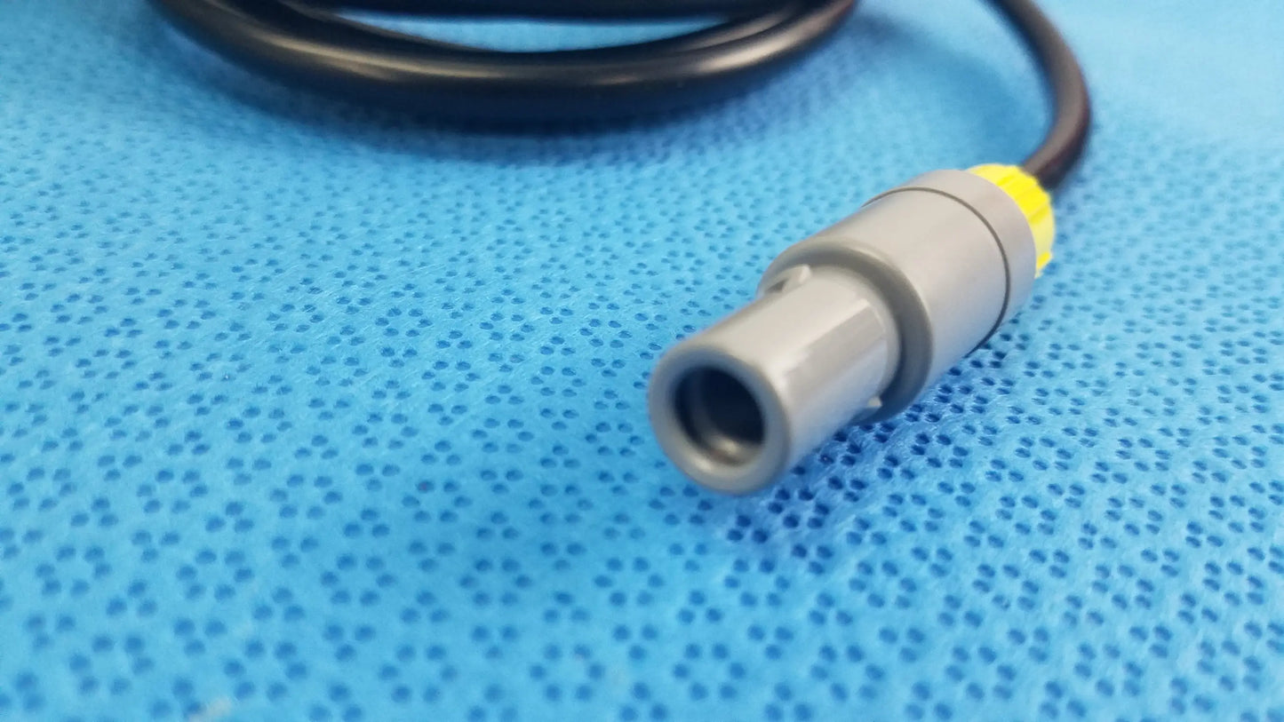 Gray medical-grade catheter connection cable with yellow accent and black cable for reuse medical equipment by st jude medical