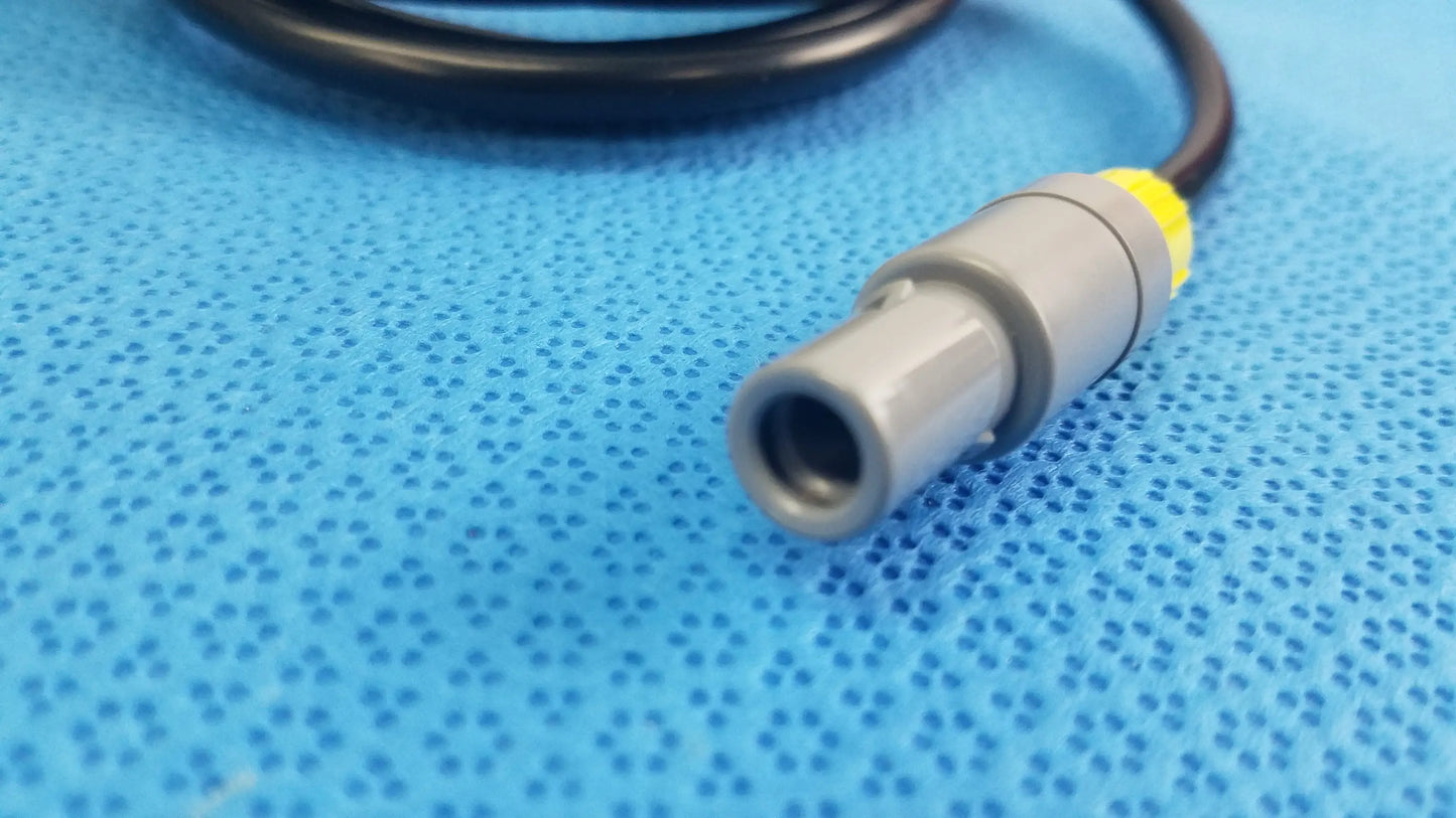 Gray and yellow medical-grade catheter connection cable with black cable for reuse medical equipment by st jude medical