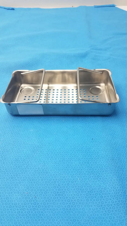 Stainless Steel Sterilization Basket 9x5x1.75 in Mini Medical Instrument Tray