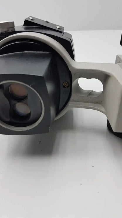 Black and gray metallic mechanical lens mount with screw fastening for Reichert stereo star zoom microscope