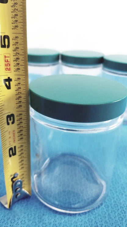 Straight Round Sided Leak Proof Jar with Plastic Lid 3.5 X 3 In Lot of 6 - Specimen Container