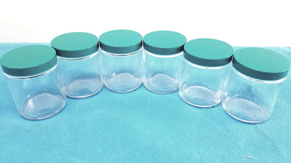 Straight Round Sided Leak Proof Jar with Plastic Lid 3.5 X 3 In Lot of 6 - Specimen Container