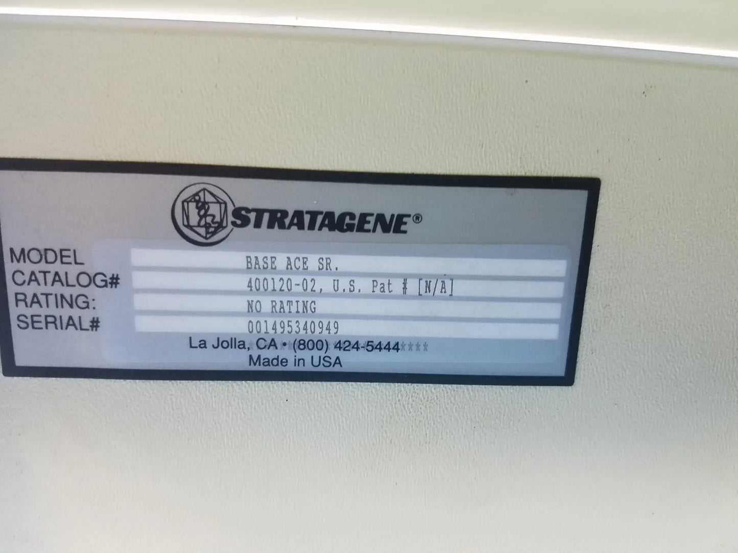 Stratagene Base Ace Sequencer Vertical Electrophoresis Gel Box