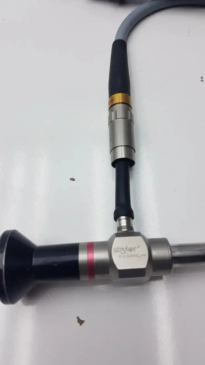 Stryker 0º 380-10 autoclavable laparoscope with olumpus germany a3293 gold connector black and silver body