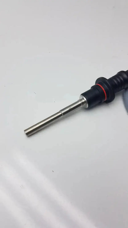 Black and red-handled autoclavable laparoscope with metallic tip by olumpus germany a3293 for surgical use