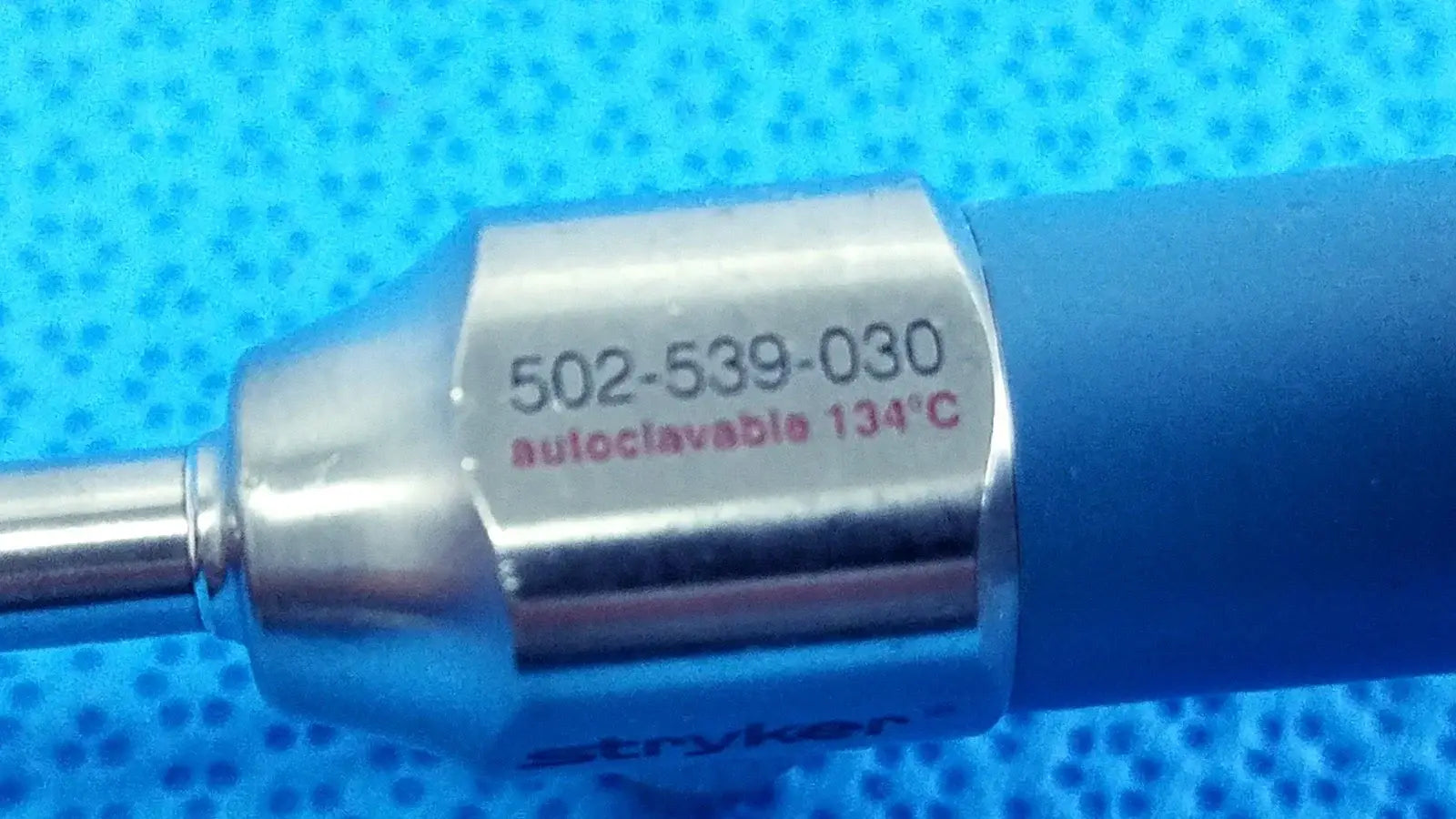 Stryker silver metallic ideal eyes 5mm autoclavable endoscope with blue ergonomic grip model 502-539-030 medical equipment