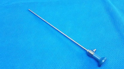 Silver surgical endoscope with blue handle and metallic joints ideal eyes 5mm 30° autoclavable medical equipment