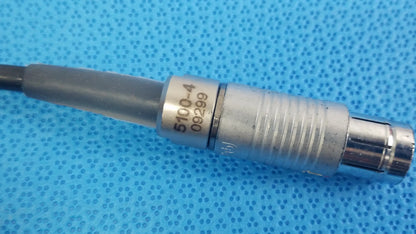 Silver metallic scher handpiece cable model 5100-4 with ribbed barrel for reuse medical equipment in medical settings