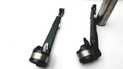 Black and silver metal tool handles with sleek industrial design for stryker 5400-277 core sterilization case and drill attachments