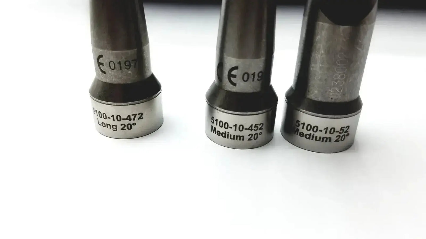 Three metallic socket wrenches with engraved markings for use in stryker 5400-277 core sterilization case attachments
