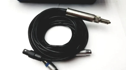 Black coiled audio cable with metallic xlr connectors for stryker 5400-277 core sterilization case use
