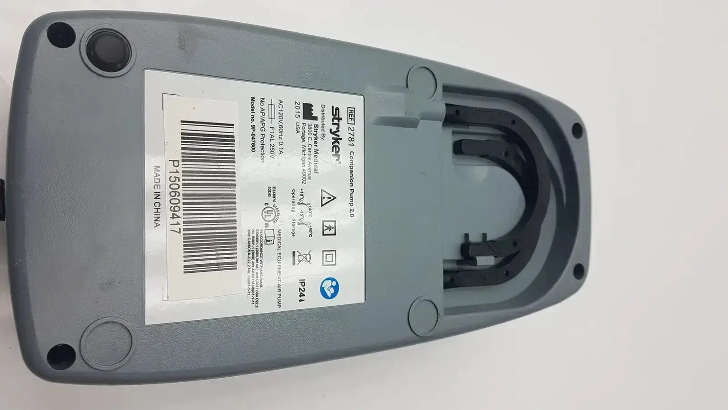 Gray plastic shinko 2781 compact power bank with molded handle for stryker companion pump 2.0 model 2781 companion pump