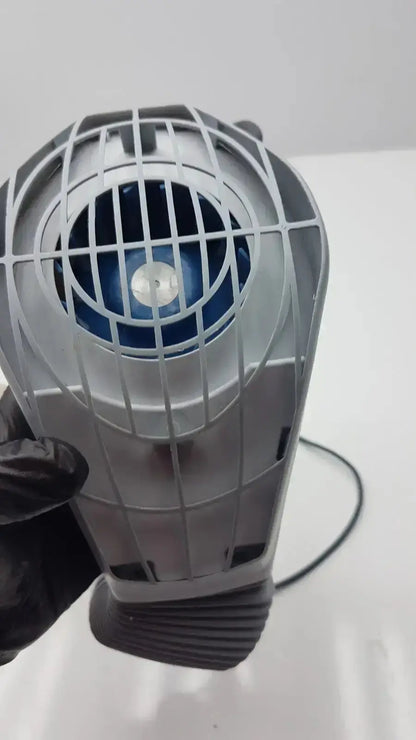 Gray plastic electric fan with blue interior and protective grid cover for stryker flyte helmet ref 0408-645-000