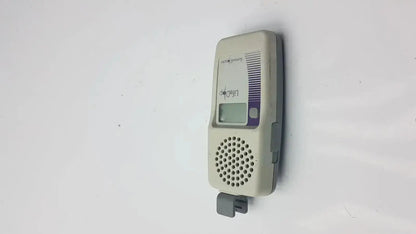 Beige and gray lifedop l250ar handheld doppler with small digital screen speaker grille and 2 mhz probe