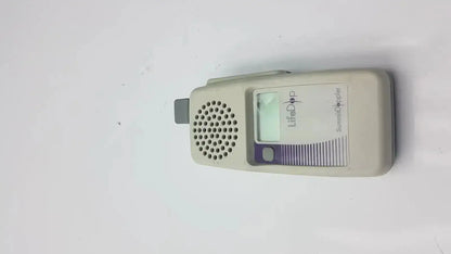 Beige plastic lifedop l250ar handheld doppler with 2 mhz probe digital screen and perforated speaker grille