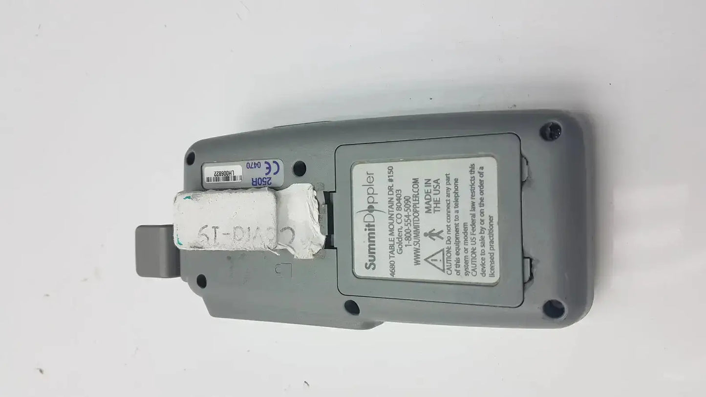 Gray plastic summitdoppler 4600 table mount antenna receiver back with white label for lifedop l250ar handheld mhz probe