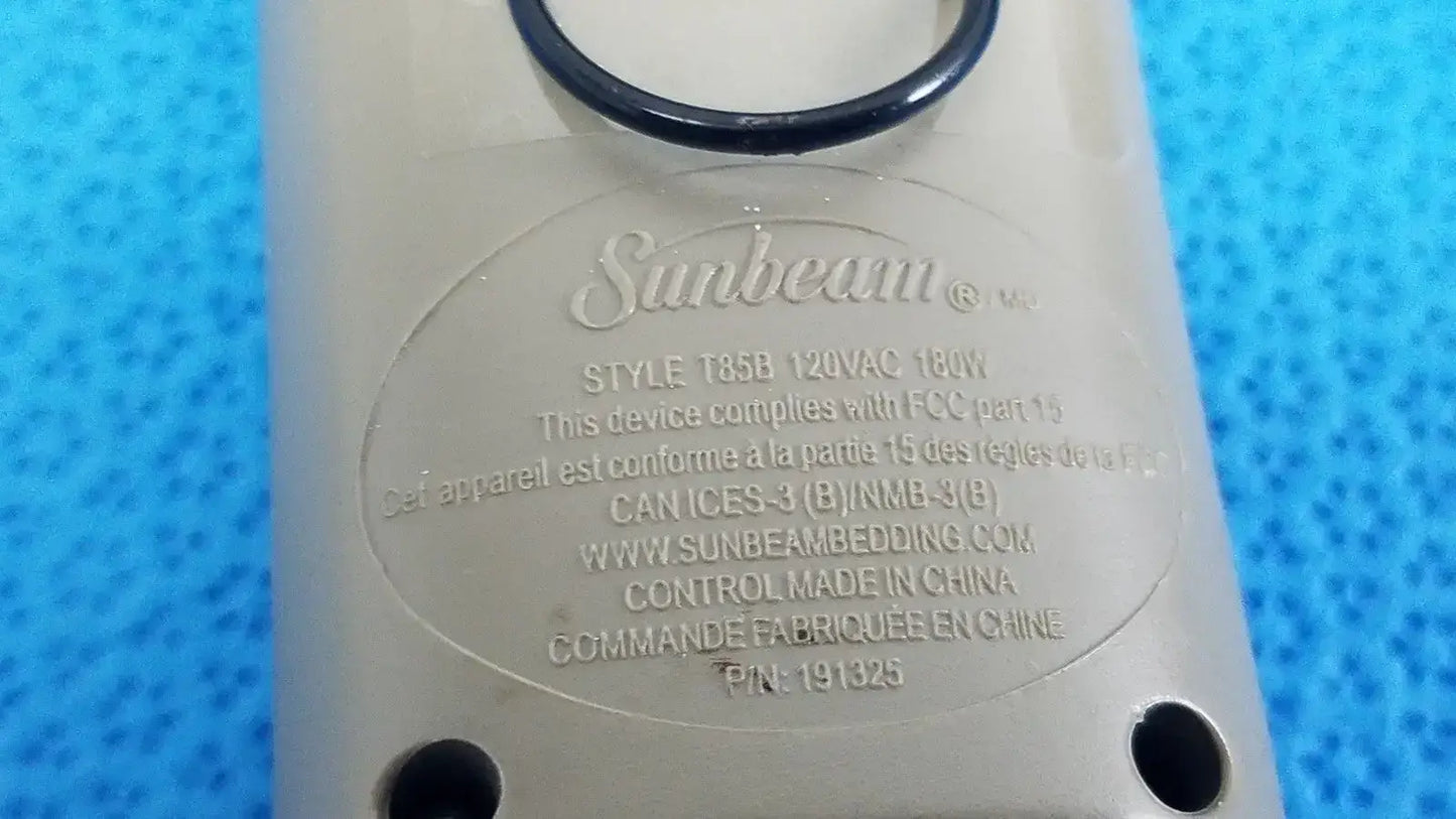 Sunbeam T85B Heat Electric Blanket Controller Plug 180W 3 Prong