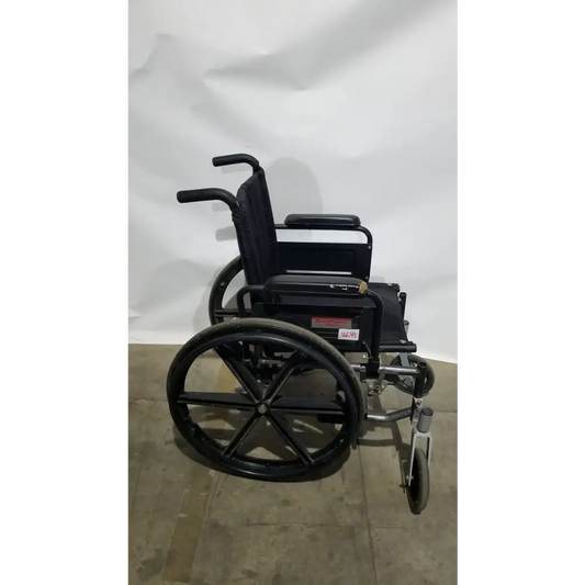 Sunmark Folding Manual Wheelchair - Durable Black Padded Comfort Seat