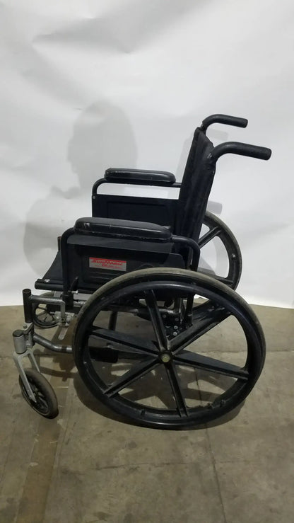 Sunmark Folding Manual Wheelchair - Durable Black Padded Comfort Seat