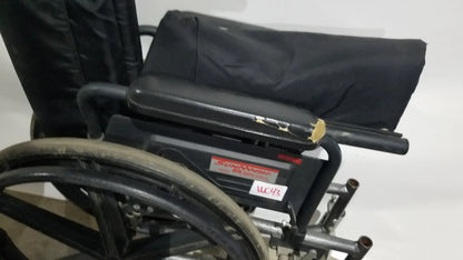 Sunmark Folding Manual Wheelchair - Durable Black Padded Comfort Seat
