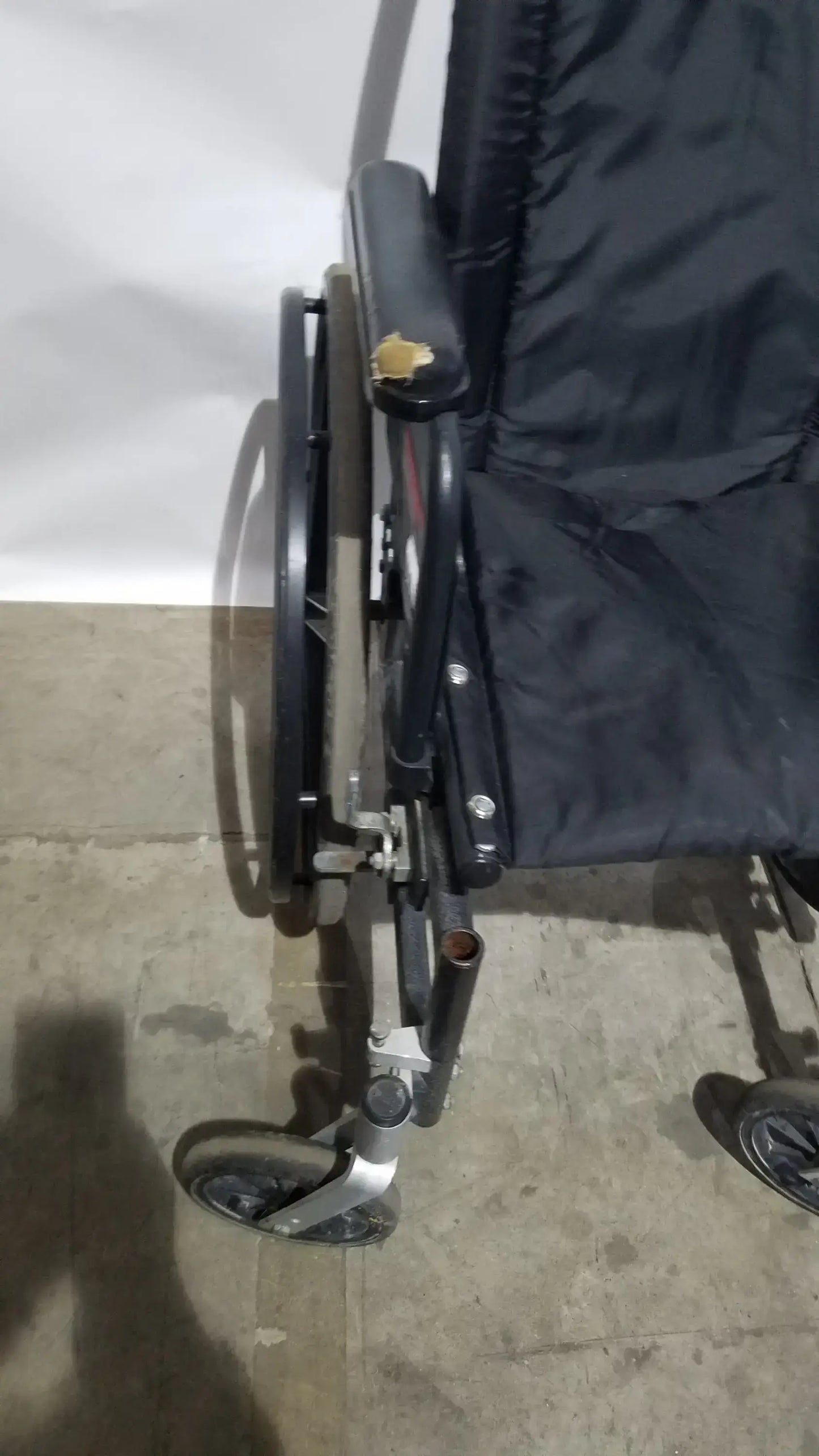 Sunmark Folding Manual Wheelchair - Durable Black Padded Comfort Seat