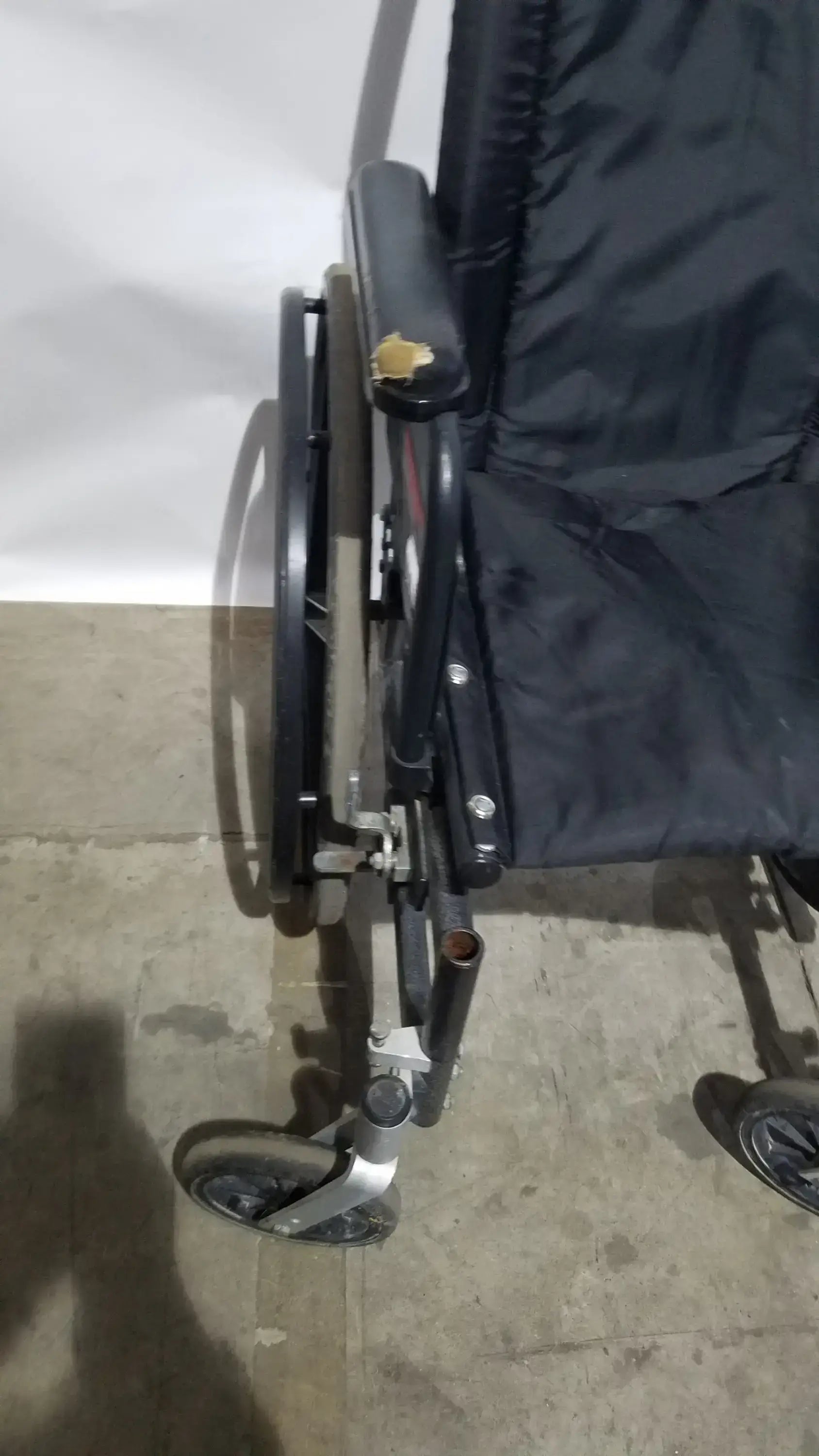 Sunmark Folding Manual Wheelchair - Durable Black Padded Comfort Seat