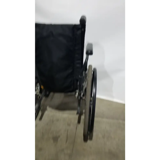 Sunmark Folding Manual Wheelchair - Durable Black Padded Comfort Seat