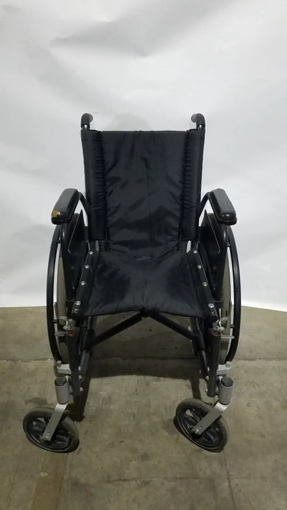 Sunmark Folding Manual Wheelchair - Durable Black Padded Comfort Seat
