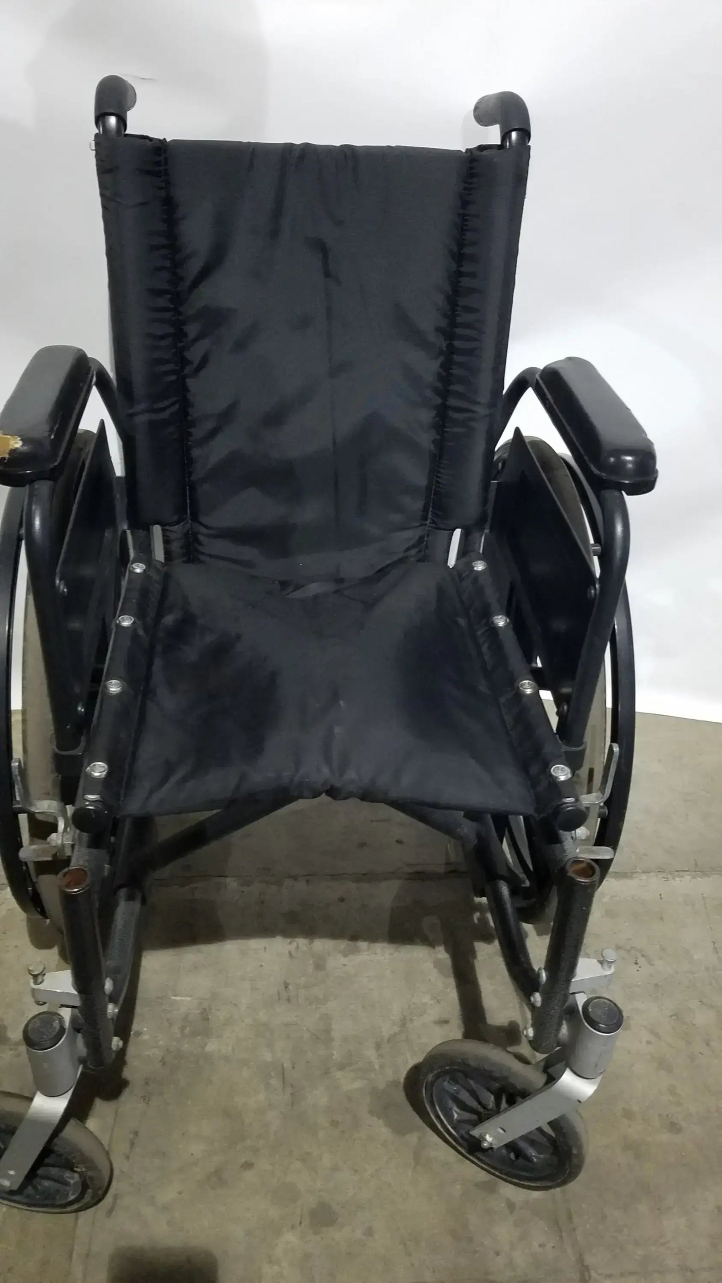 Sunmark Folding Manual Wheelchair - Durable Black Padded Comfort Seat