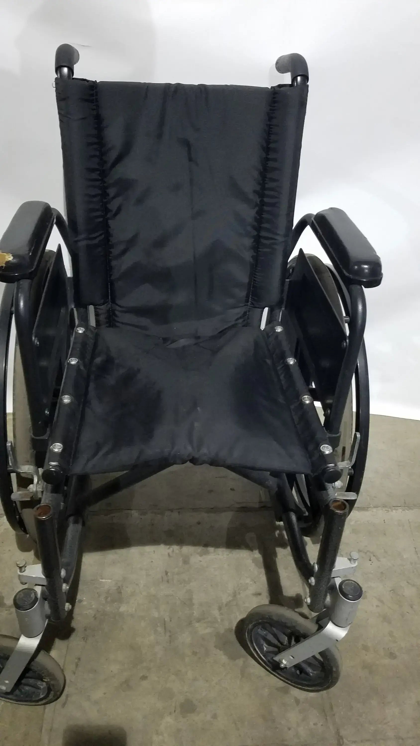 Sunmark Folding Manual Wheelchair - Durable Black Padded Comfort Seat