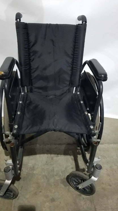 Sunmark Folding Manual Wheelchair - Durable Black Padded Comfort Seat