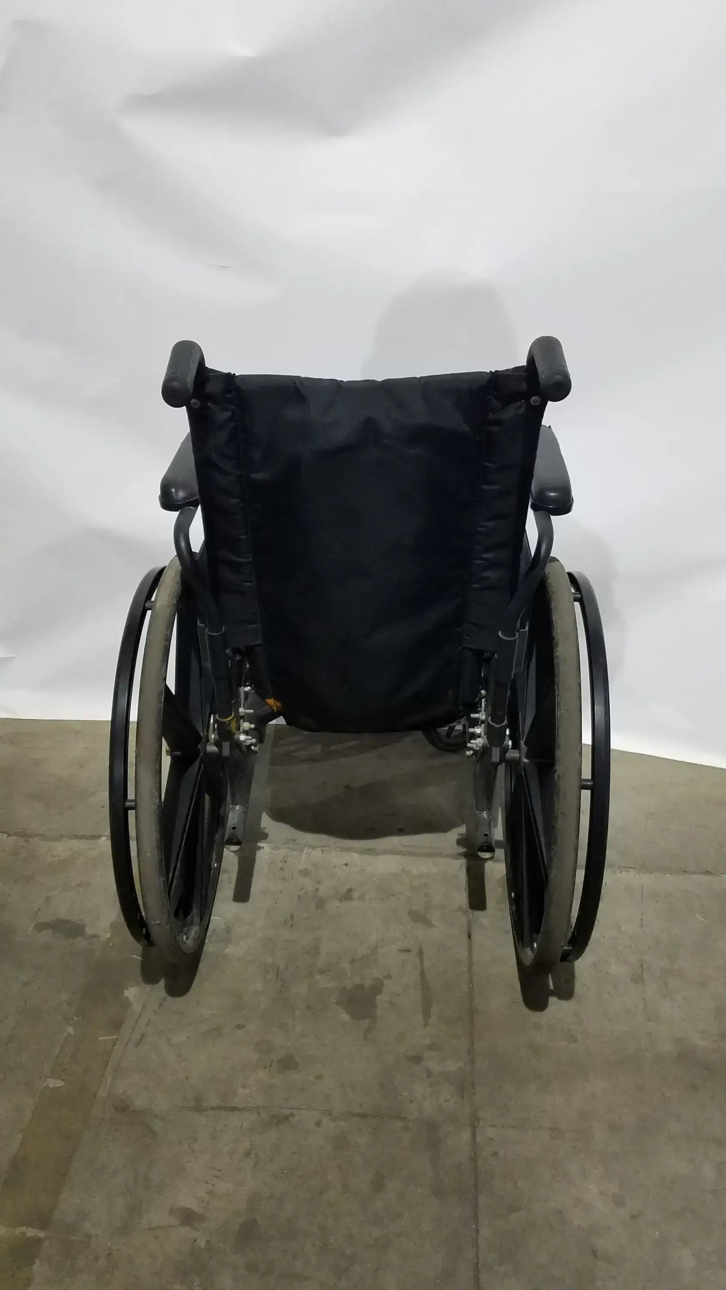 Sunmark Folding Manual Wheelchair - Durable Black Padded Comfort Seat