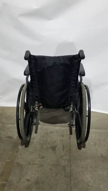 Sunmark Folding Manual Wheelchair - Durable Black Padded Comfort Seat