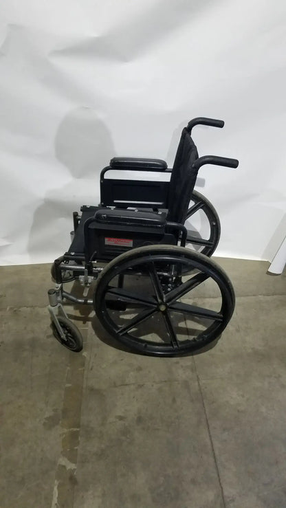 Sunmark Folding Manual Wheelchair - Durable Black Padded Comfort Seat