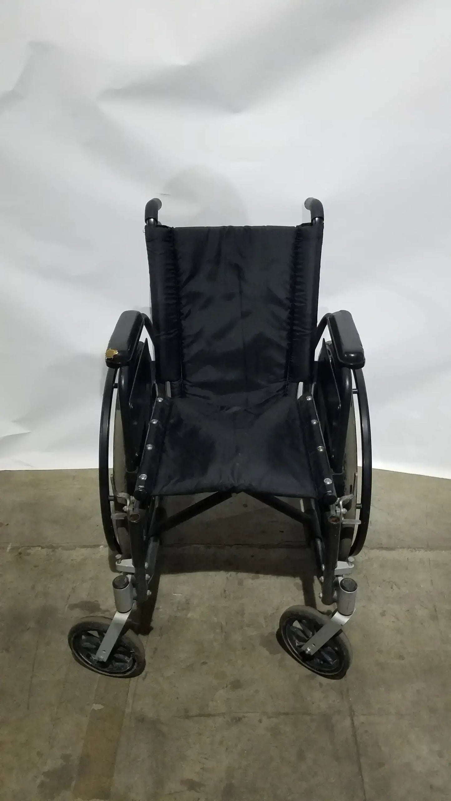 Sunmark Folding Manual Wheelchair - Durable Black Padded Comfort Seat
