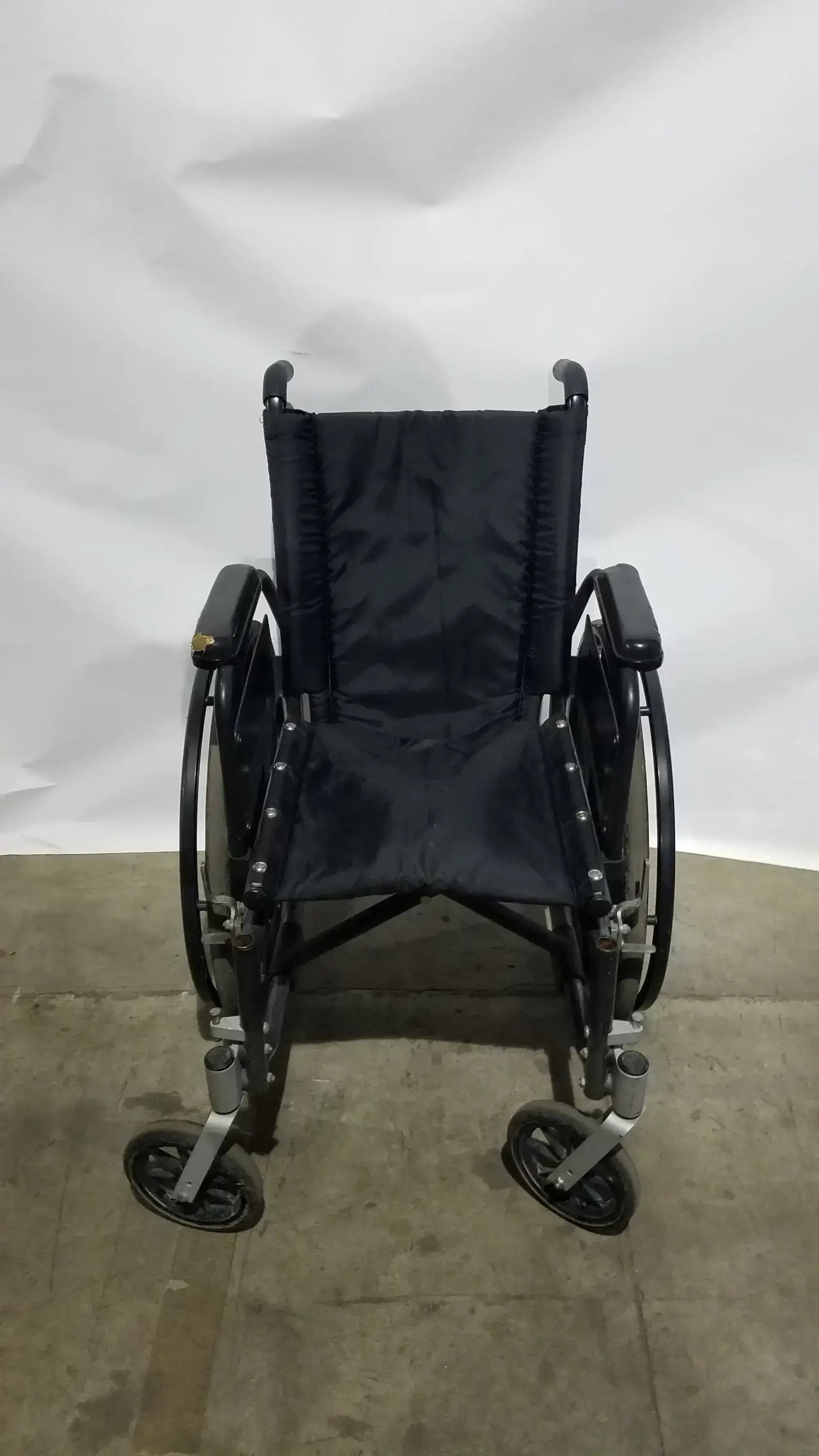 Sunmark Folding Manual Wheelchair - Durable Black Padded Comfort Seat