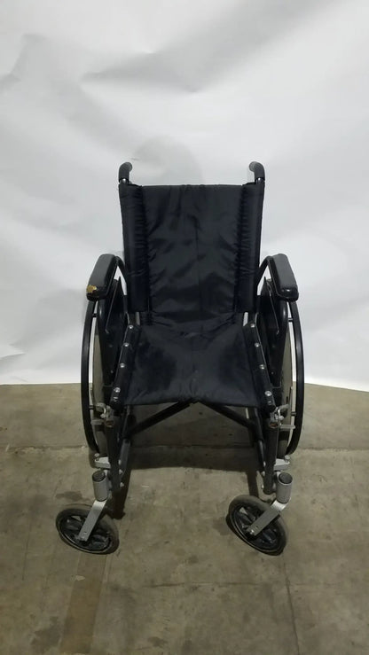 Sunmark Folding Manual Wheelchair - Durable Black Padded Comfort Seat