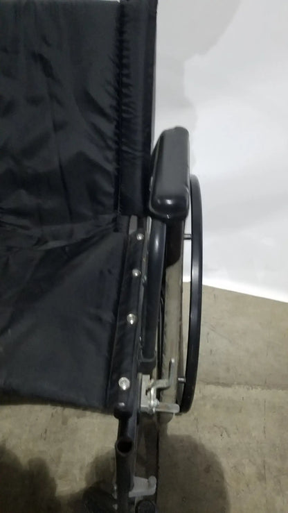 Sunmark Folding Manual Wheelchair - Durable Black Padded Comfort Seat