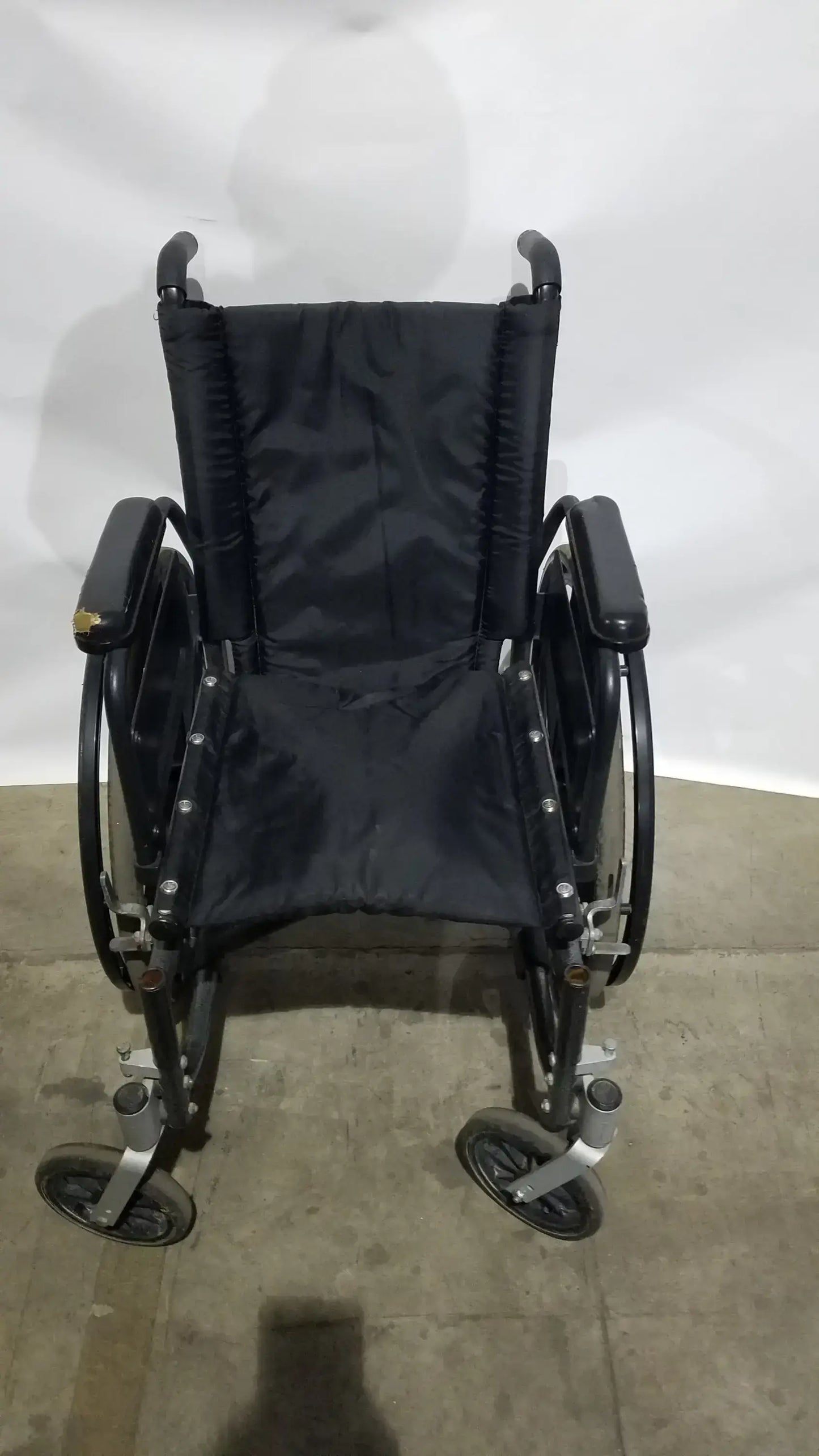 Sunmark Folding Manual Wheelchair - Durable Black Padded Comfort Seat