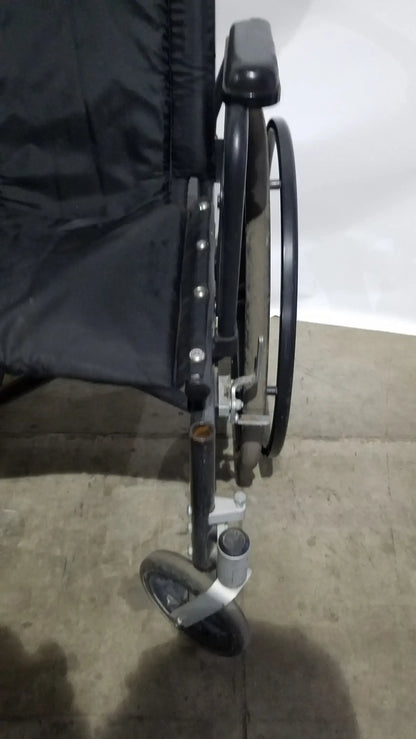 Sunmark Folding Manual Wheelchair - Durable Black Padded Comfort Seat